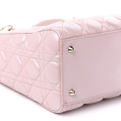 Christian Dior Pearly Lambskin Cannage Medium Lady Dior Lotus 8 of 15