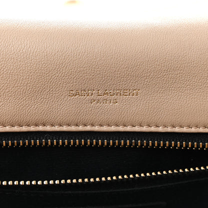 Saint Laurent Lambskin Matelasse Monogram Medium Niki Chain Satchel  Dark Beige 6 of 21
