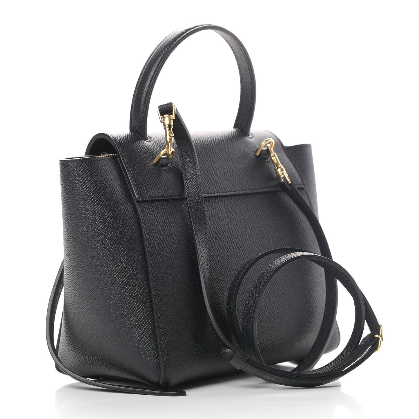 Grained Calfskin Nano Belt Bag Black