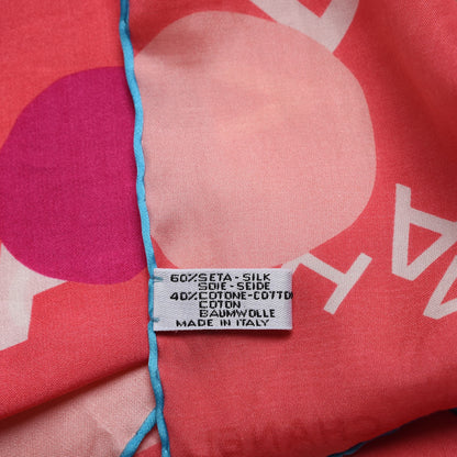Chanel Silk Cotton Logo Square Scarf Pink 5 of 5