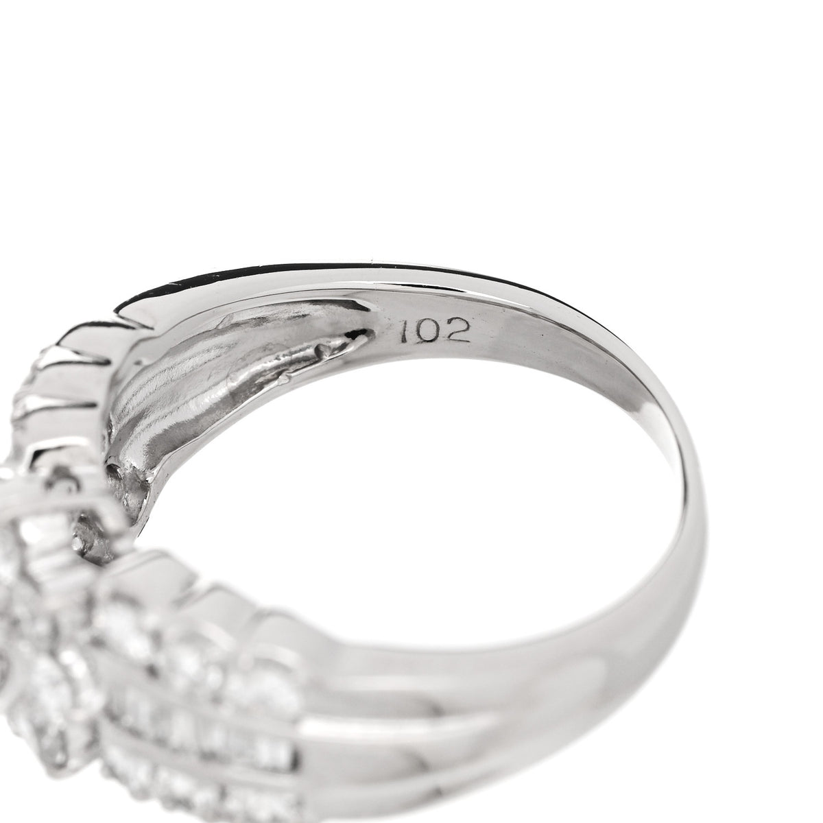 Parker & West by FASHIONPHILE Platinum Diamond 1.02ctw Flower Ring 50 5.25 8 of 9