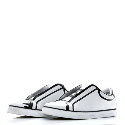 Fendi X JOSHUA VIDES Nappa Rockoclick Slip On Sneakers 39.5 Snow White Black 3 of 9