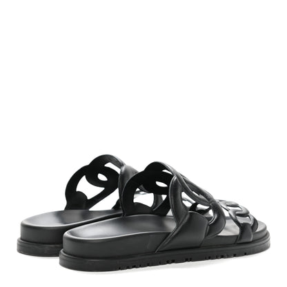 Hermes Nappa Extra Sandals 37 Black 4 of 9