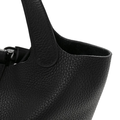 Hermes Taurillon Clemence Monochrome Picotin Lock 18 PM Black 11 of 11