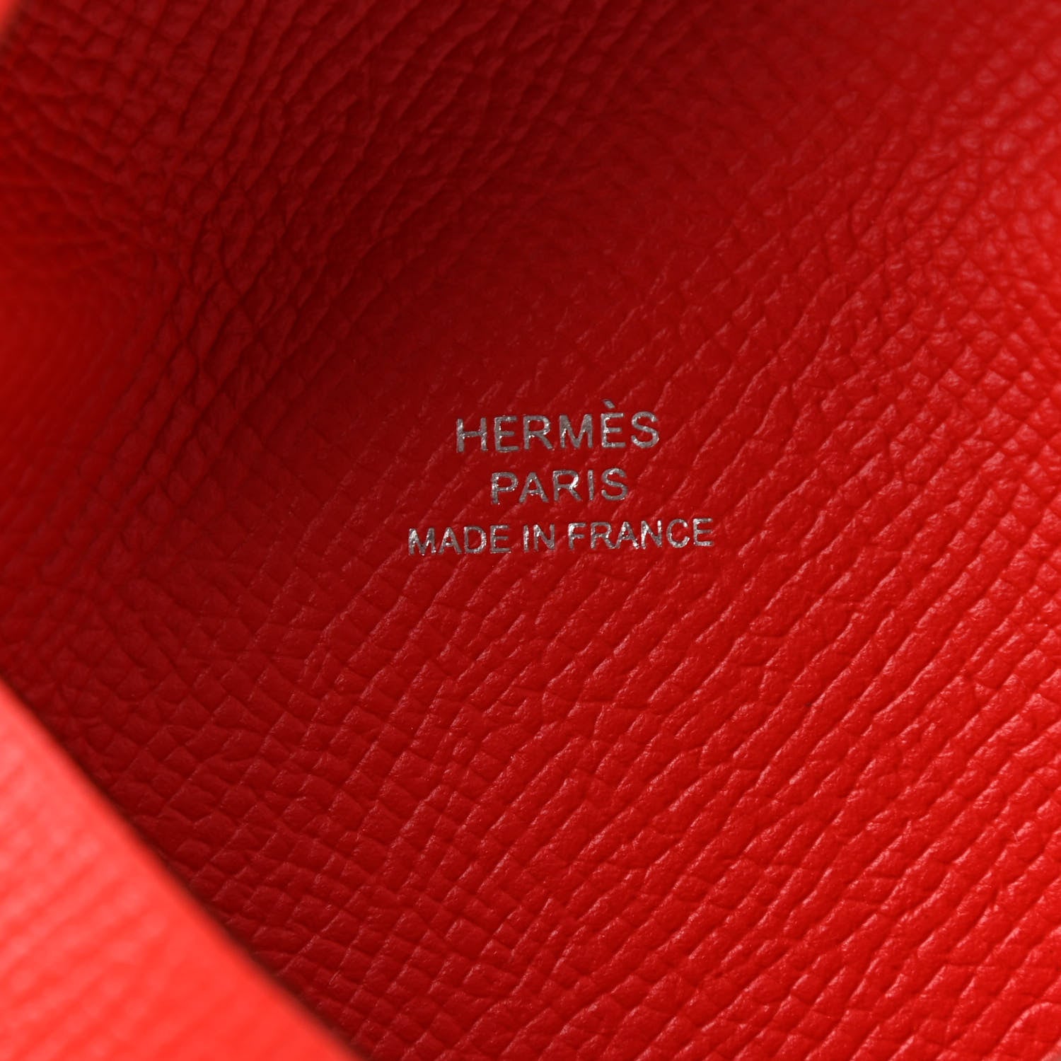 Hermes Epsom Calvi Card Case Rouge Casaque 6 of 7