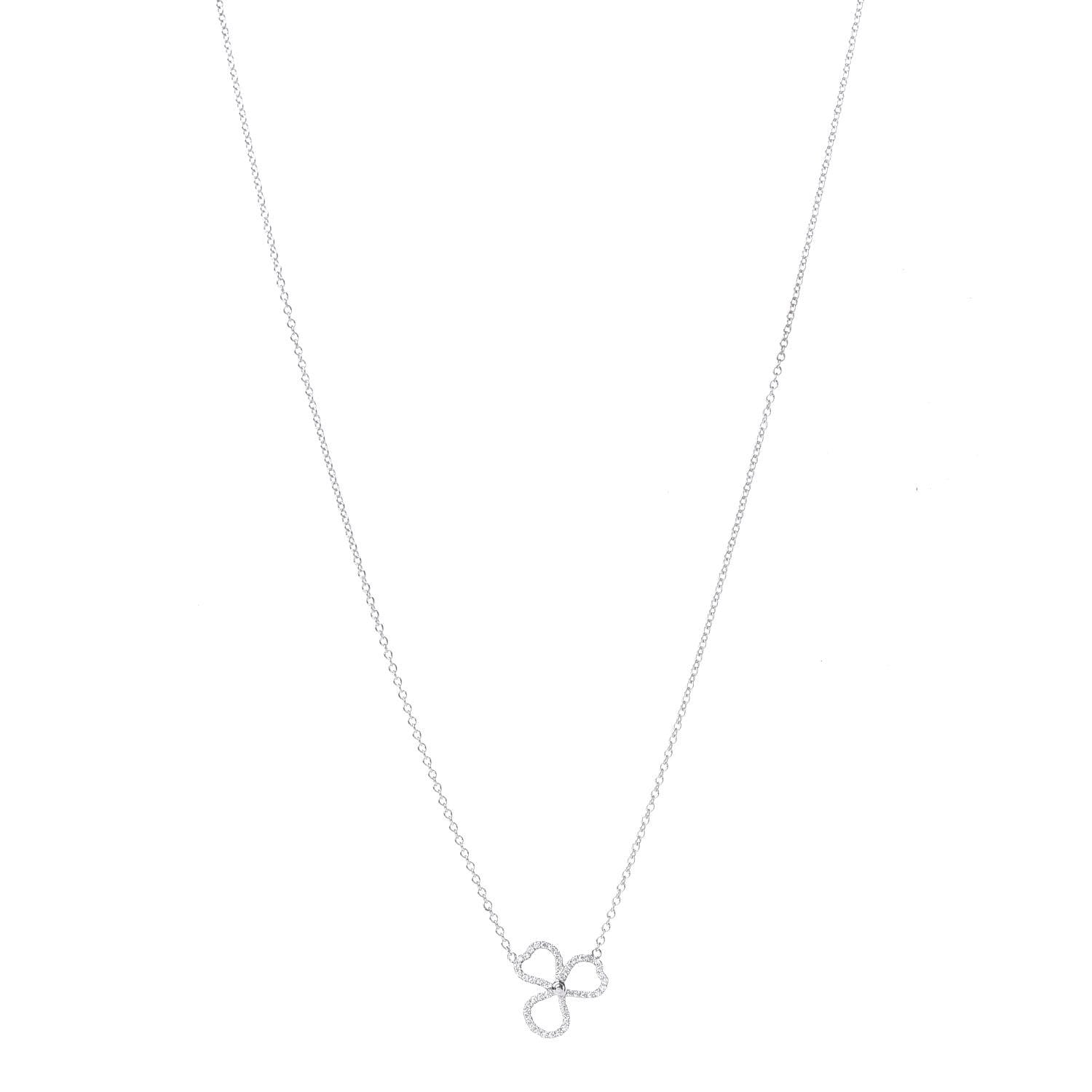 Tiffany Platinum Diamond Mini Paper Flowers Pendant Necklace 1 of 6
