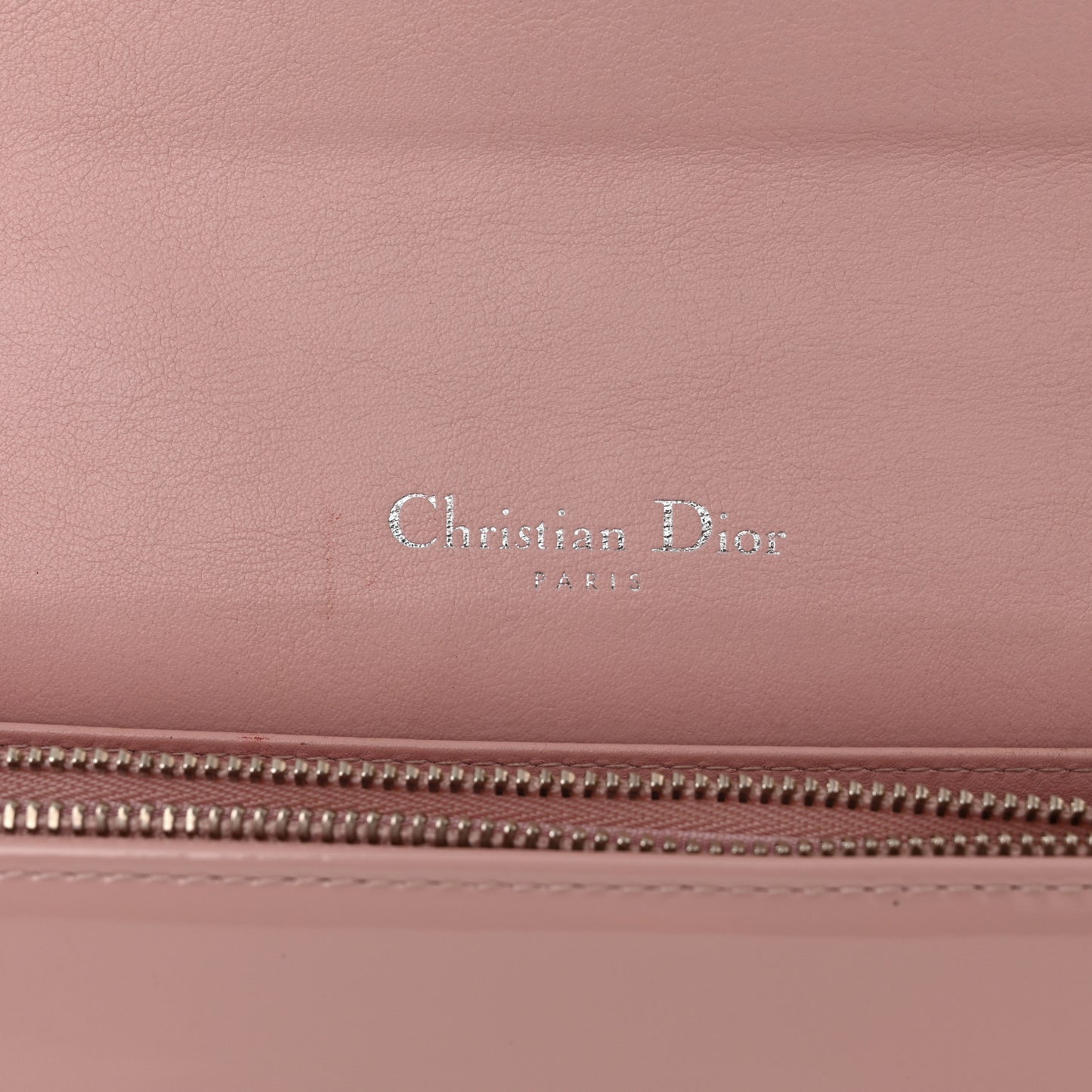 Patent Cannage Lady Dior Chain Wallet Rose Clair