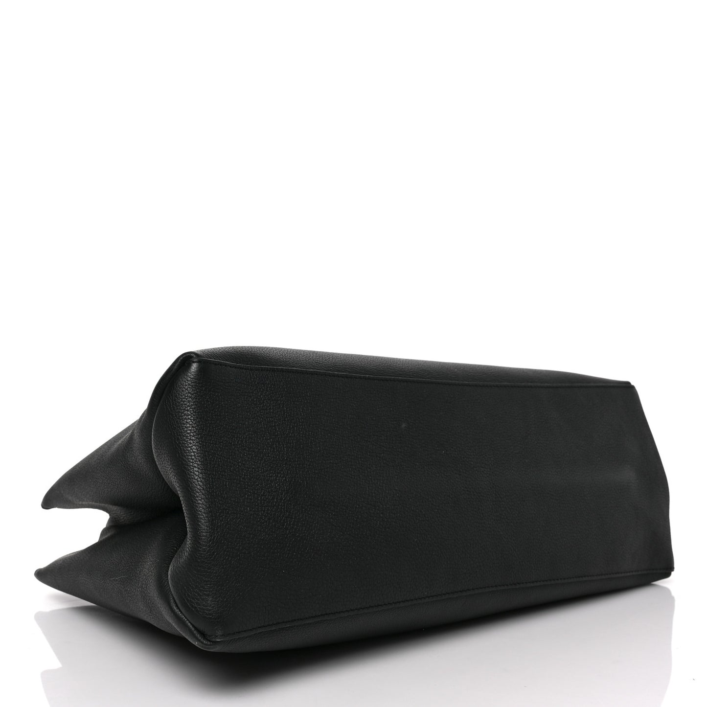 Grained Calfskin Lockme Shopper Black