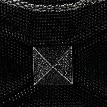 Valentino Garavani Crystal Suede Embellished Small One Stud Clutch With Chain Black 7 of 10