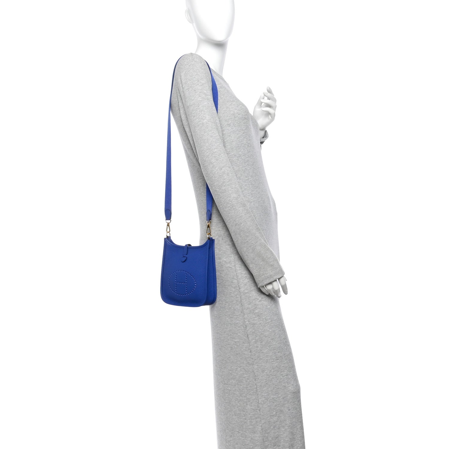 Hermes Taurillon Clemence Evelyne TPM Bleu Royal 2 of 10