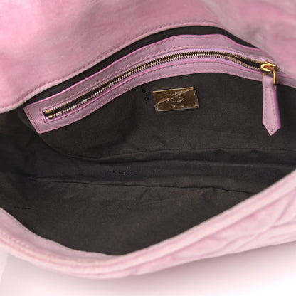 Fendi Velvet FF Embossed Baguette Rosa Confetti 6 of 15