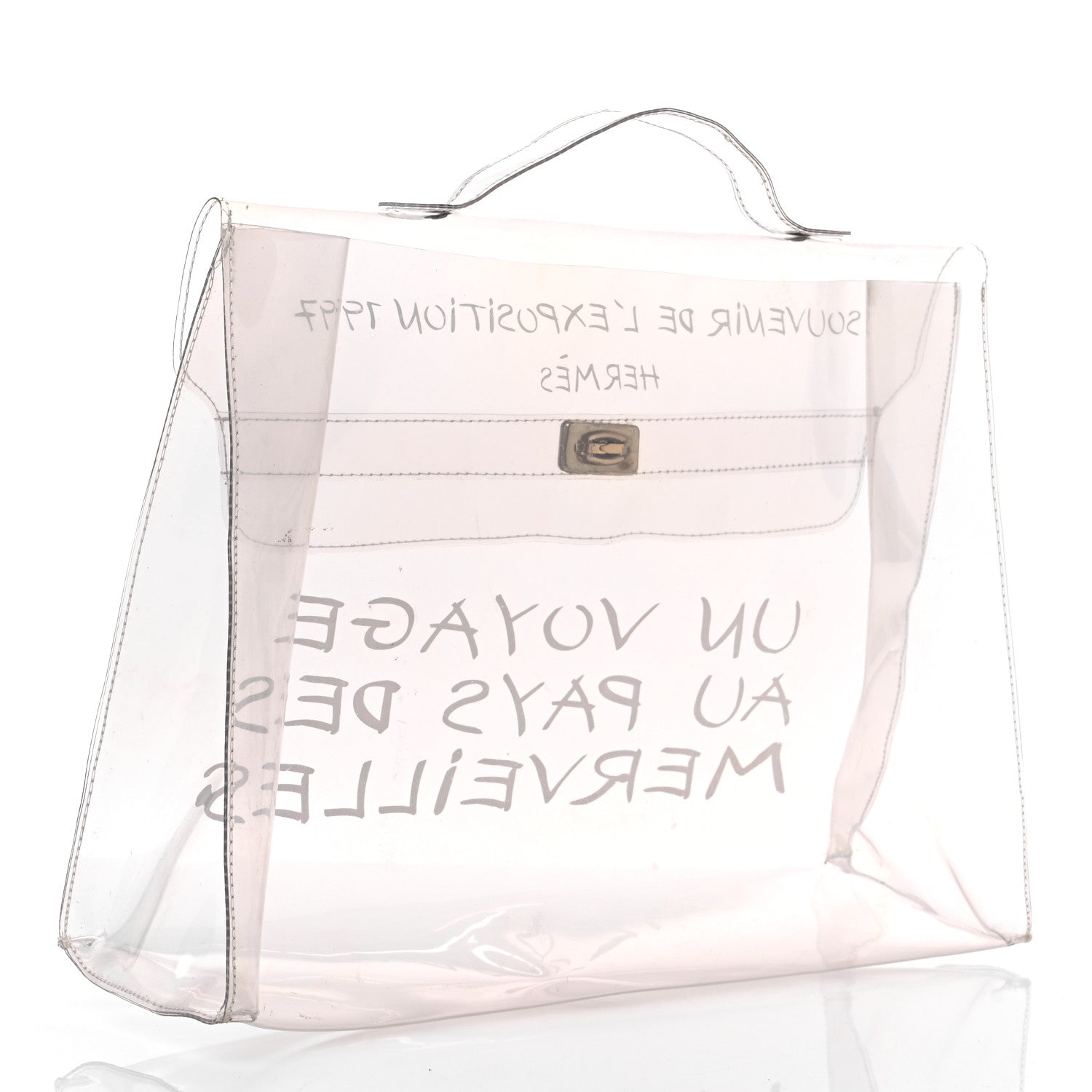 Hermes Vinyl Souvenir De L'Exposition Kelly Transparent 3 of 14