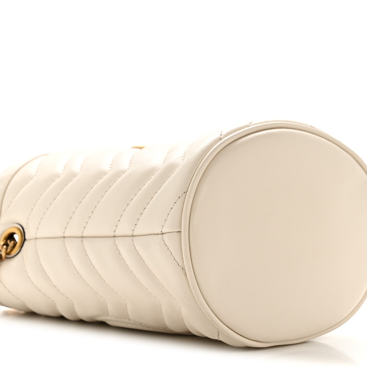 Gucci Calfskin Matelasse Mini GG Marmont 2.0 Bucket Bag White 9 of 13