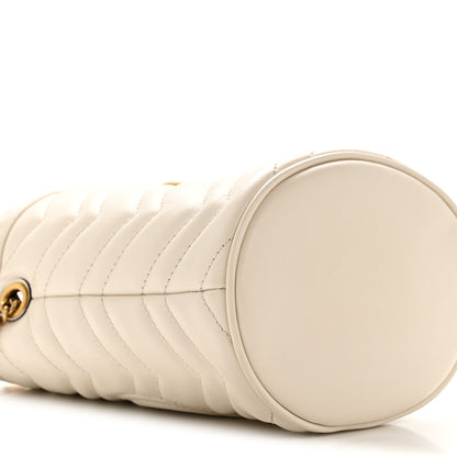 Gucci Calfskin Matelasse Mini GG Marmont 2.0 Bucket Bag White 9 of 13