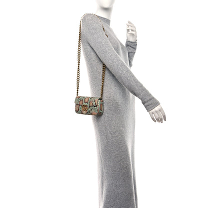 Gucci Snakeskin Matelasse GG Marmont Chain Belt Bag 2 of 12