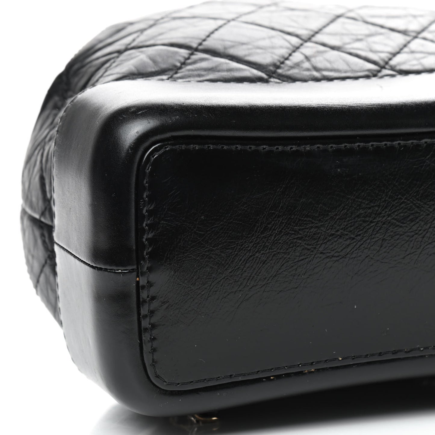 Aged Calfskin Quilted Small Gabrielle Backpack Black