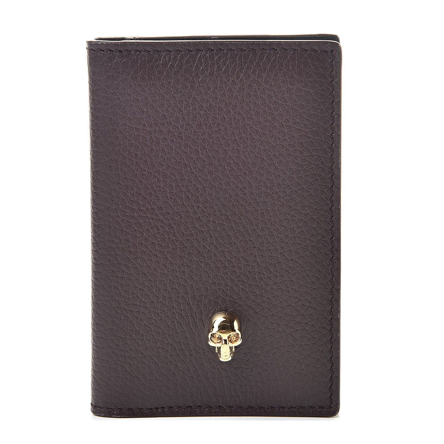 Alexander McQueen Small Grained Calfskin Skull Pocket Organizer Amaranth 1 of 7