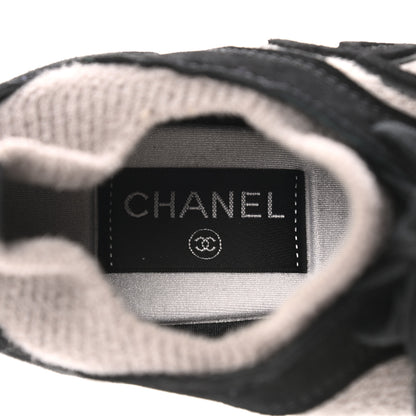 Chanel Fabric Suede Calfskin CC Sneakers 39 Grey Black 6 of 7