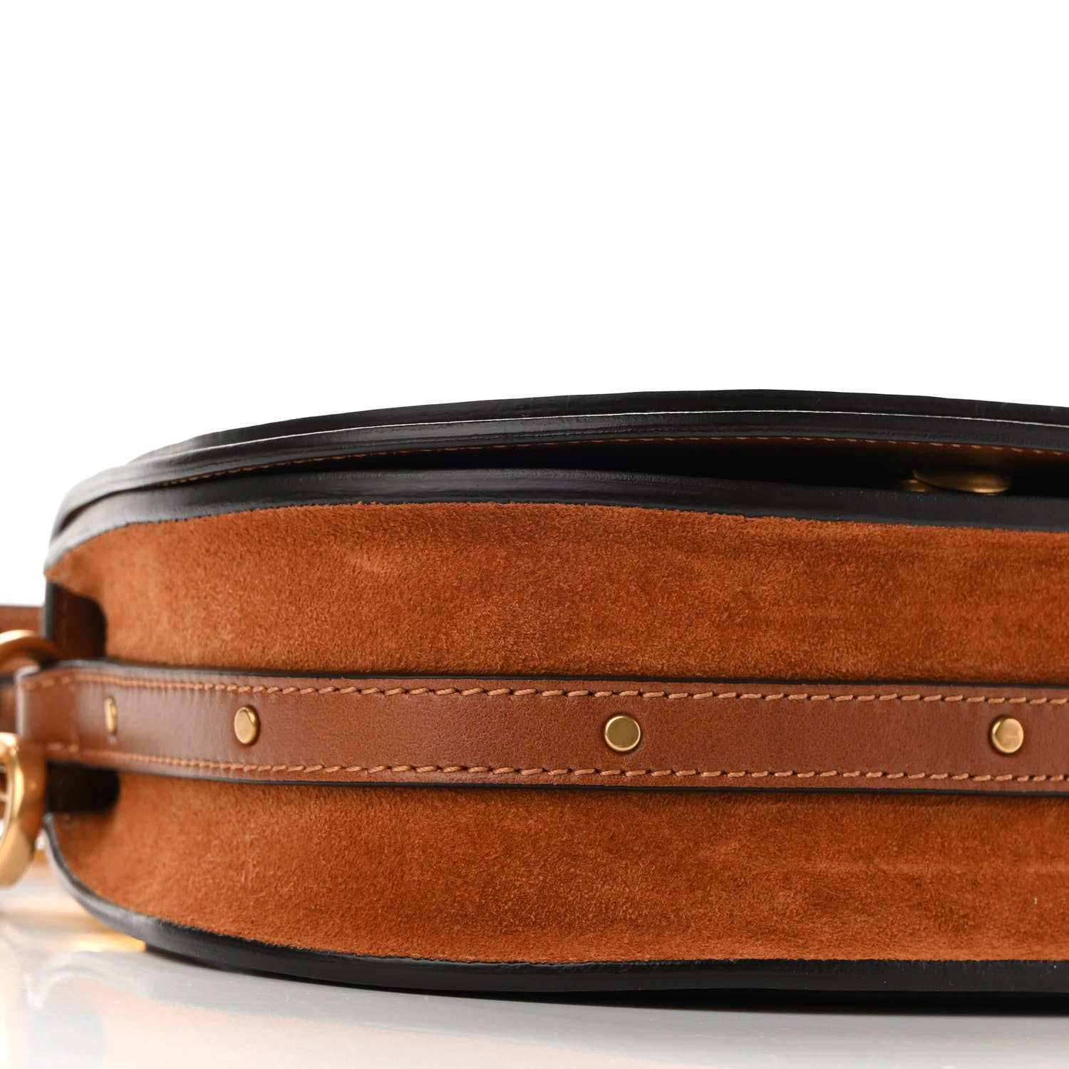Chloe Calfskin Suede Small Nile Bracelet Bag Caramel 8 of 8