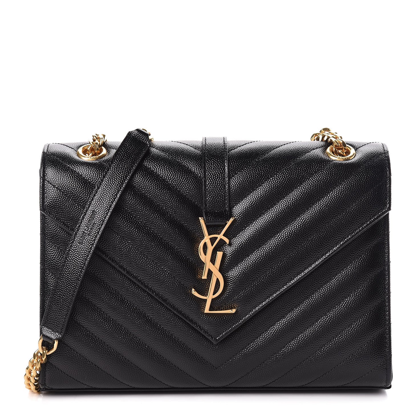 Grain De Poudre Matelasse Chevron Medium Monogram Satchel Black