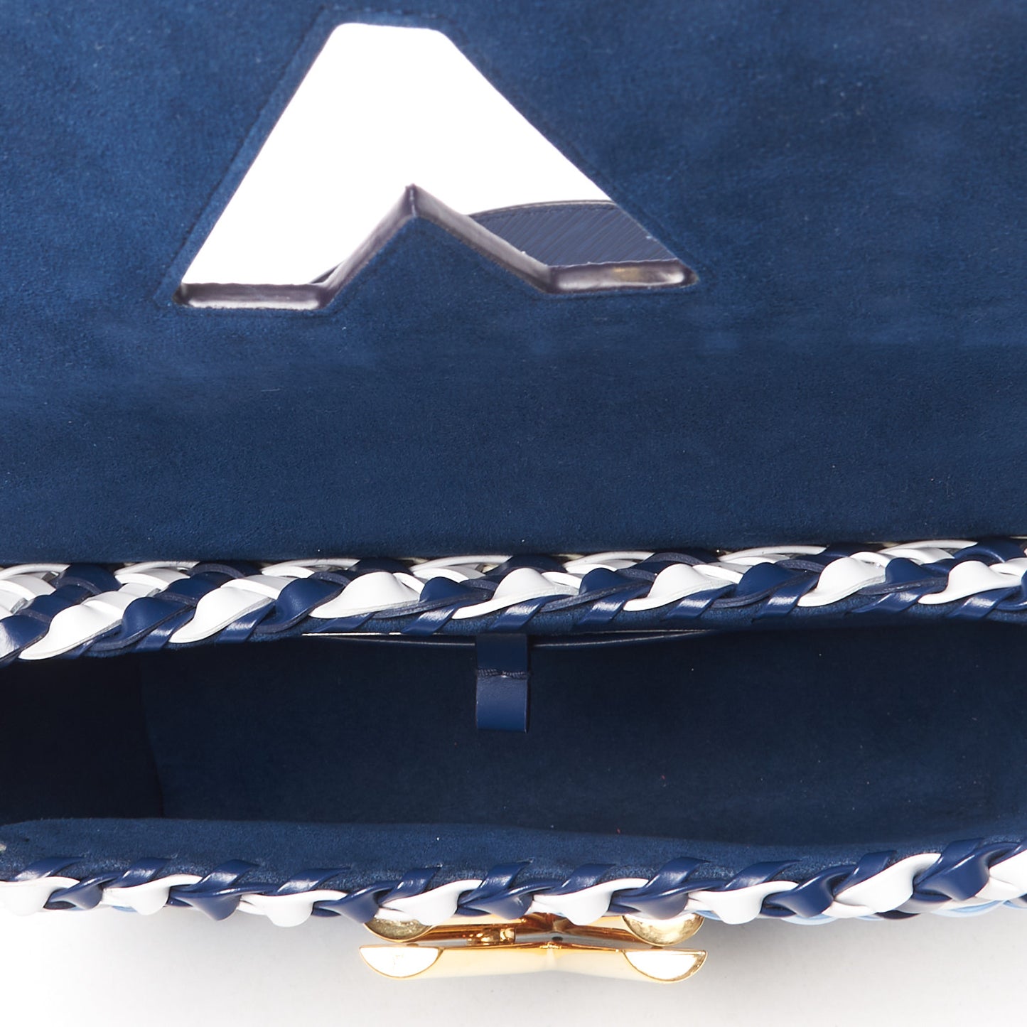 Epi Guinguette Twist Shoulder Bag MM Indigo Blue