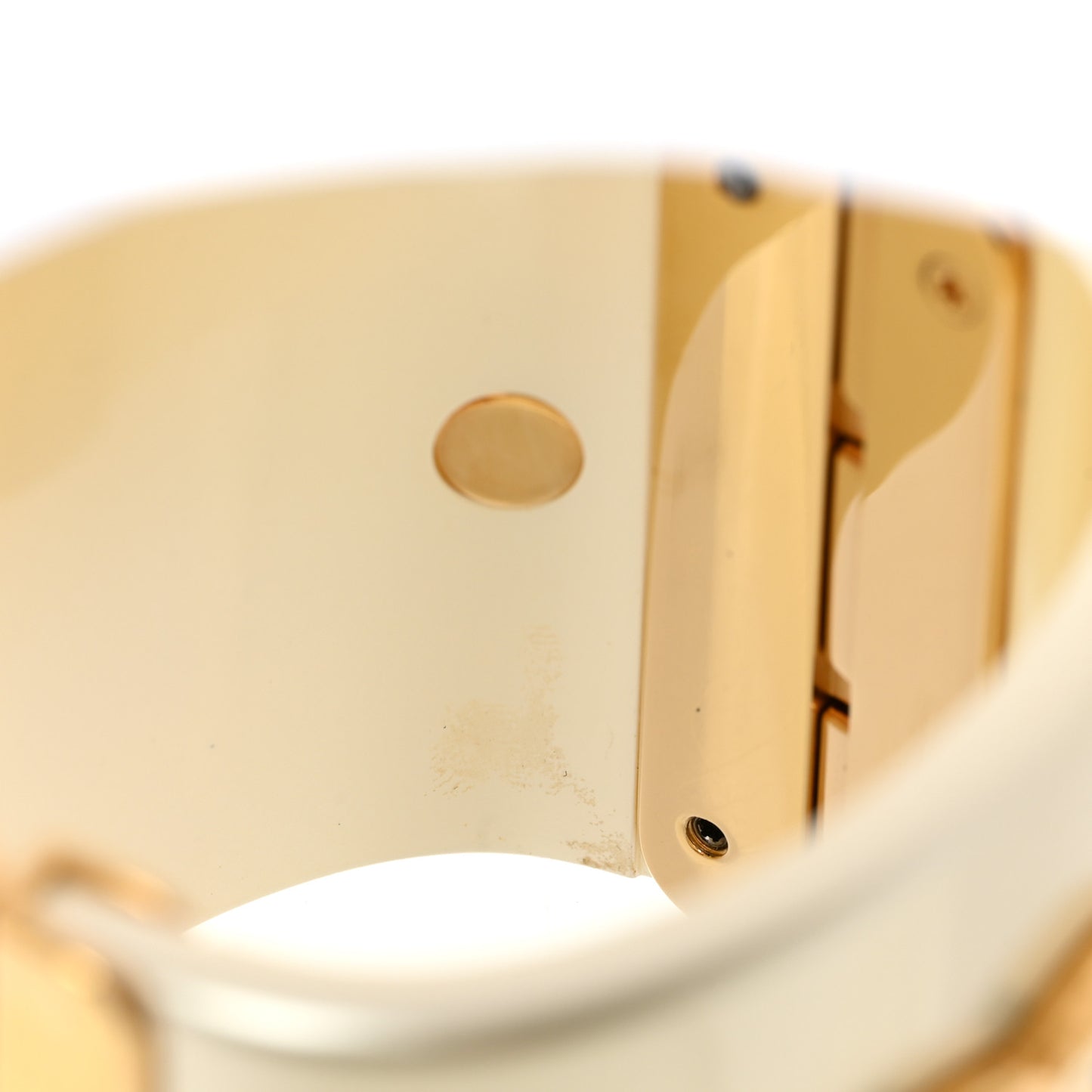 Resin Enamel CC Cuff Bracelet White Black Gold