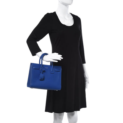 Saint Laurent Grained Calfskin Baby Sac De Jour Royal Blue 2 of 9