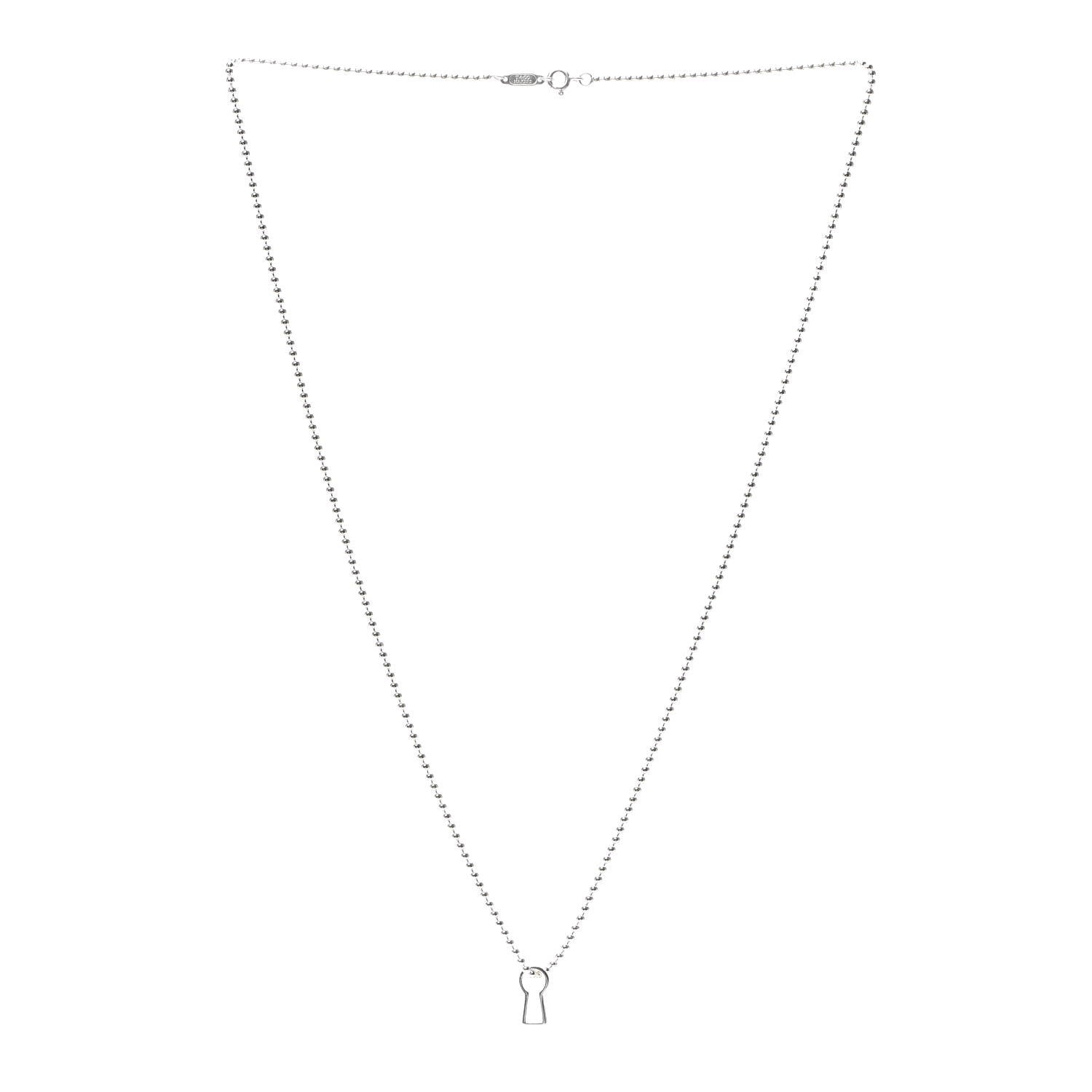 Tiffany Sterling Silver Makers Keyhole Pendant Necklace 3 of 6
