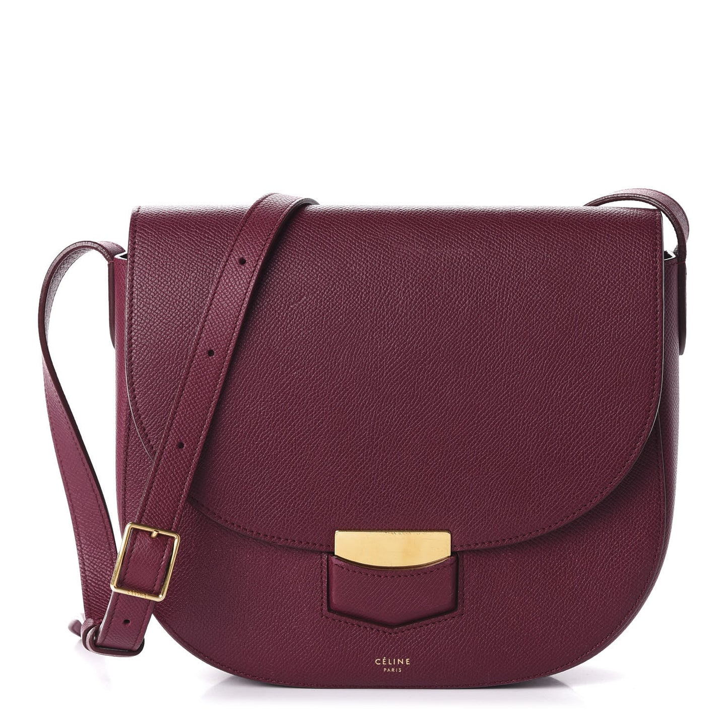 Grained Calfskin Medium Trotteur Plum