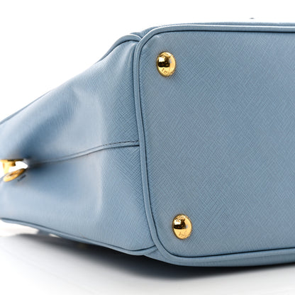 Prada Saffiano Small Galleria Double Zip Tote Aviazione 8 of 11