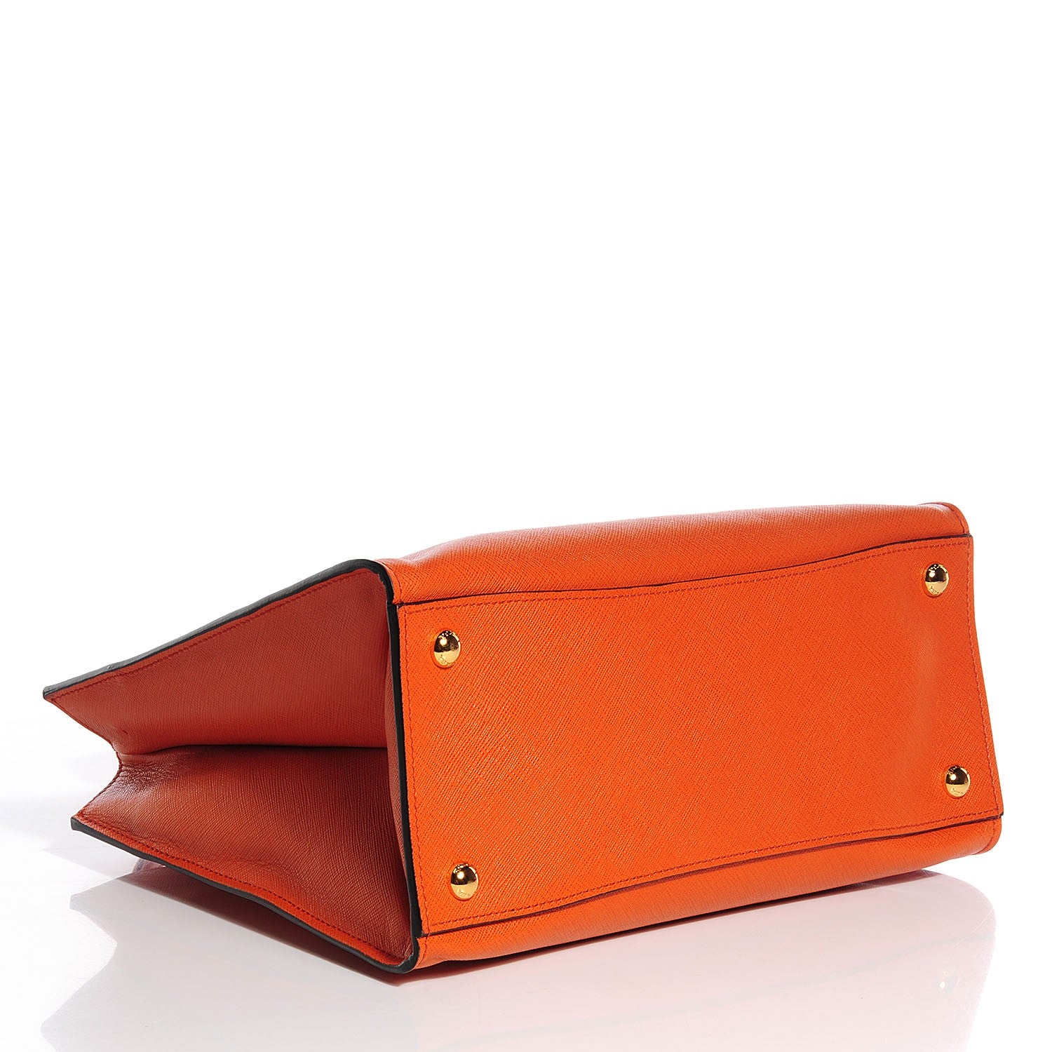 Prada Saffiano Small Soft Tote Papaya 5 of 10