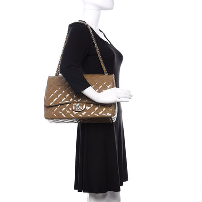 Chanel Patent Calfskin Quilted Maxi Double Flap Grey 2 of 12