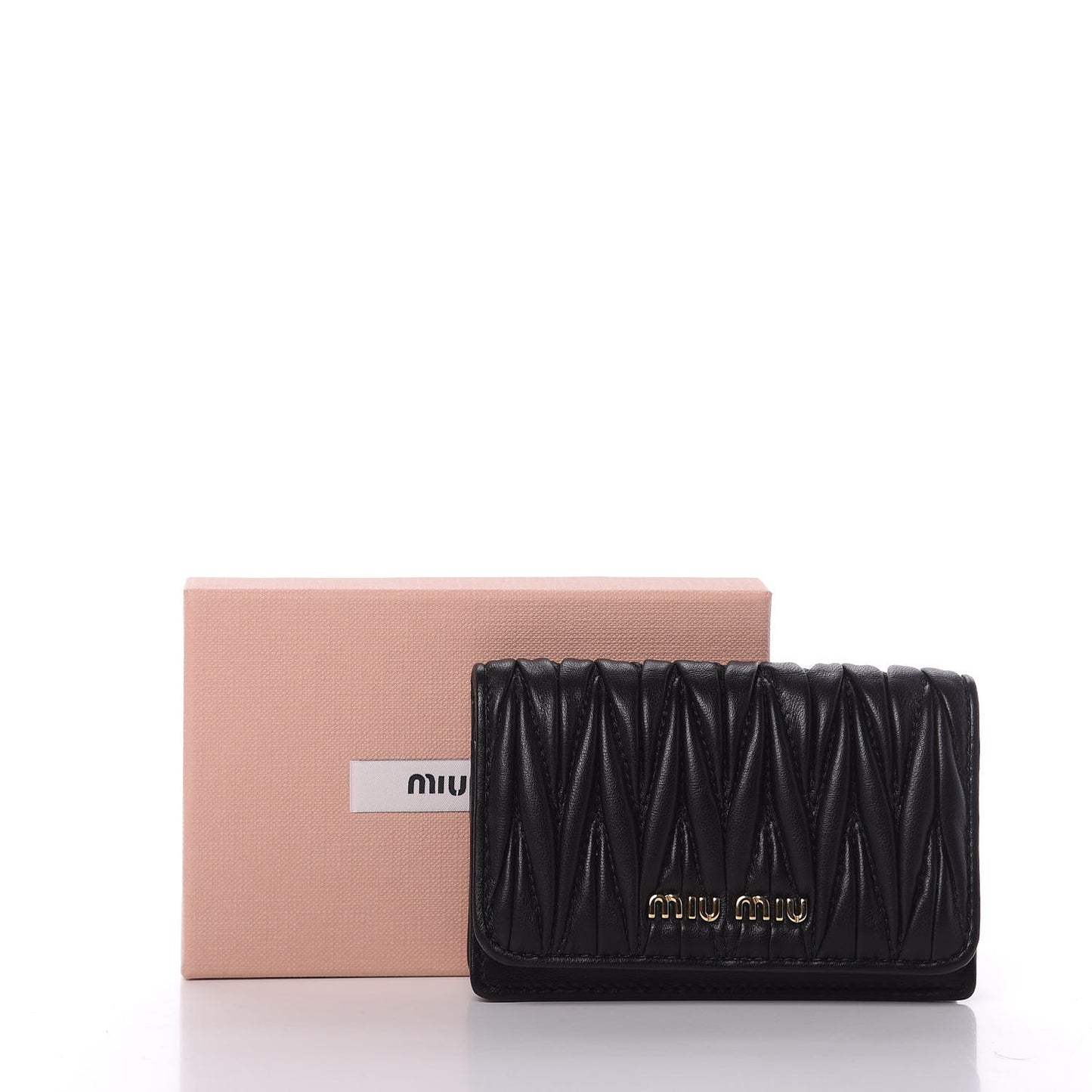 Nappa Matelasse Flap Wallet Black