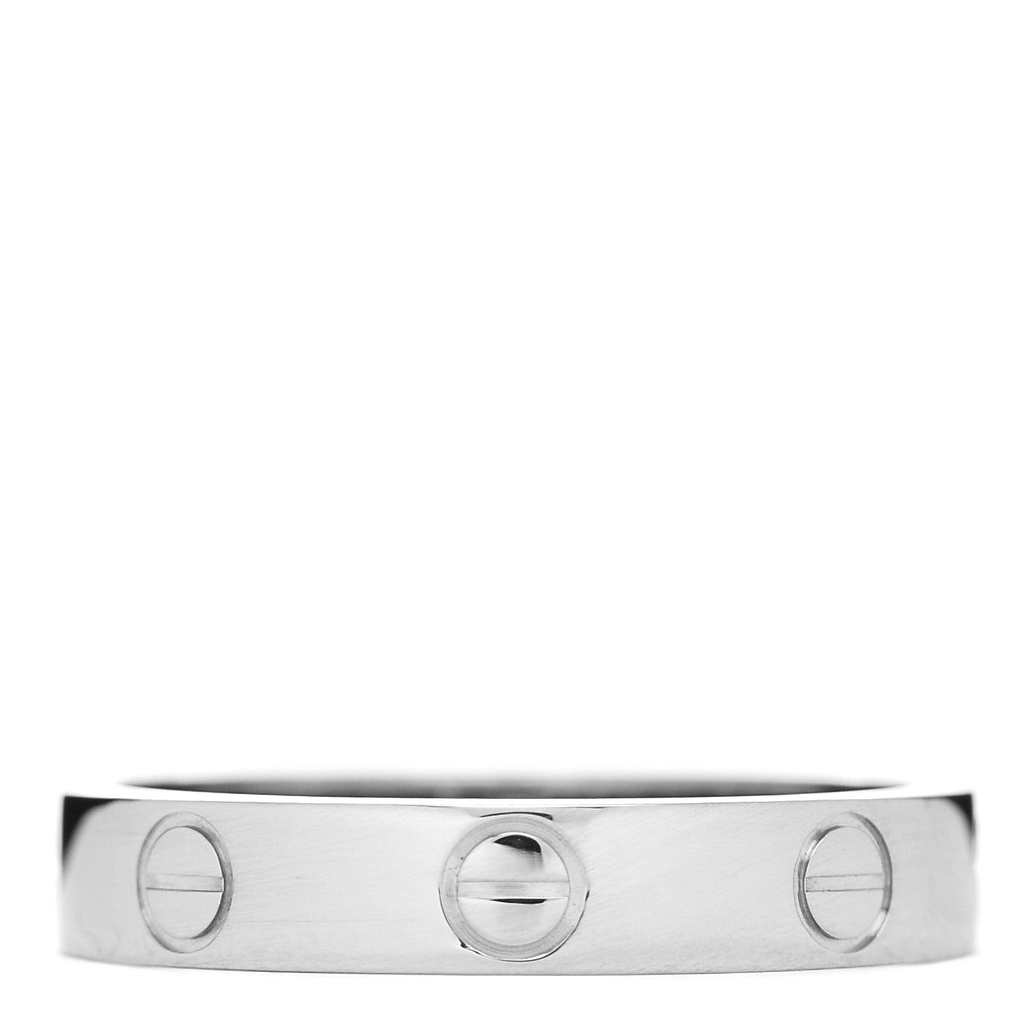 Cartier 18K White Gold 3.5mm LOVE Wedding Band Ring 53 6.5 3 of 4
