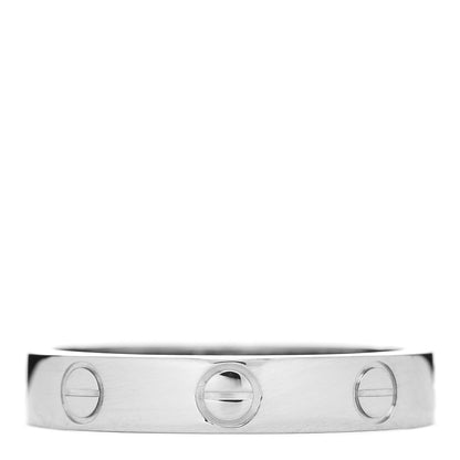 Cartier 18K White Gold 3.5mm LOVE Wedding Band Ring 53 6.5 3 of 4