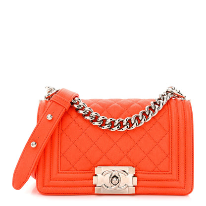 Chanel Caviar Quilted Small Boy Flap Orange 1 of 10