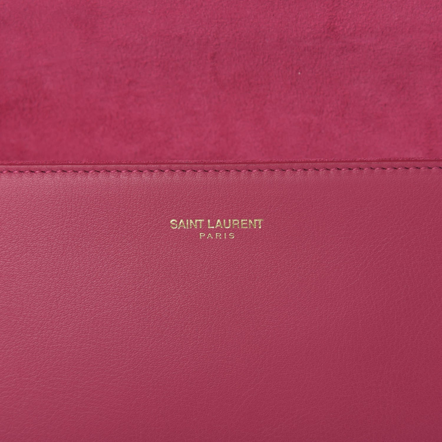 Saint Laurent Calfskin Classic Y Ligne Clutch Fuchsia 6 of 6