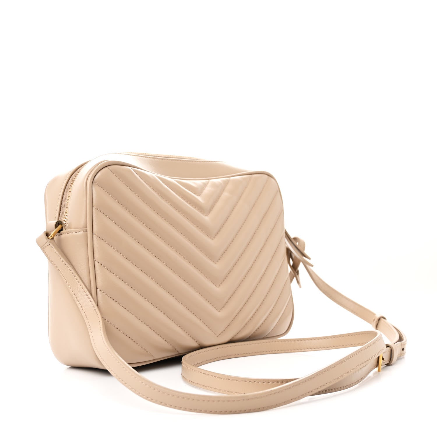 Saint Laurent Calfskin Matelasse Monogram Lou Camera Bag Dark Beige 3 of 10