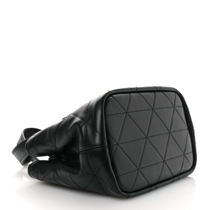 Prada Vitello Triangle Stitched Shopping Tote Black 4 of 10