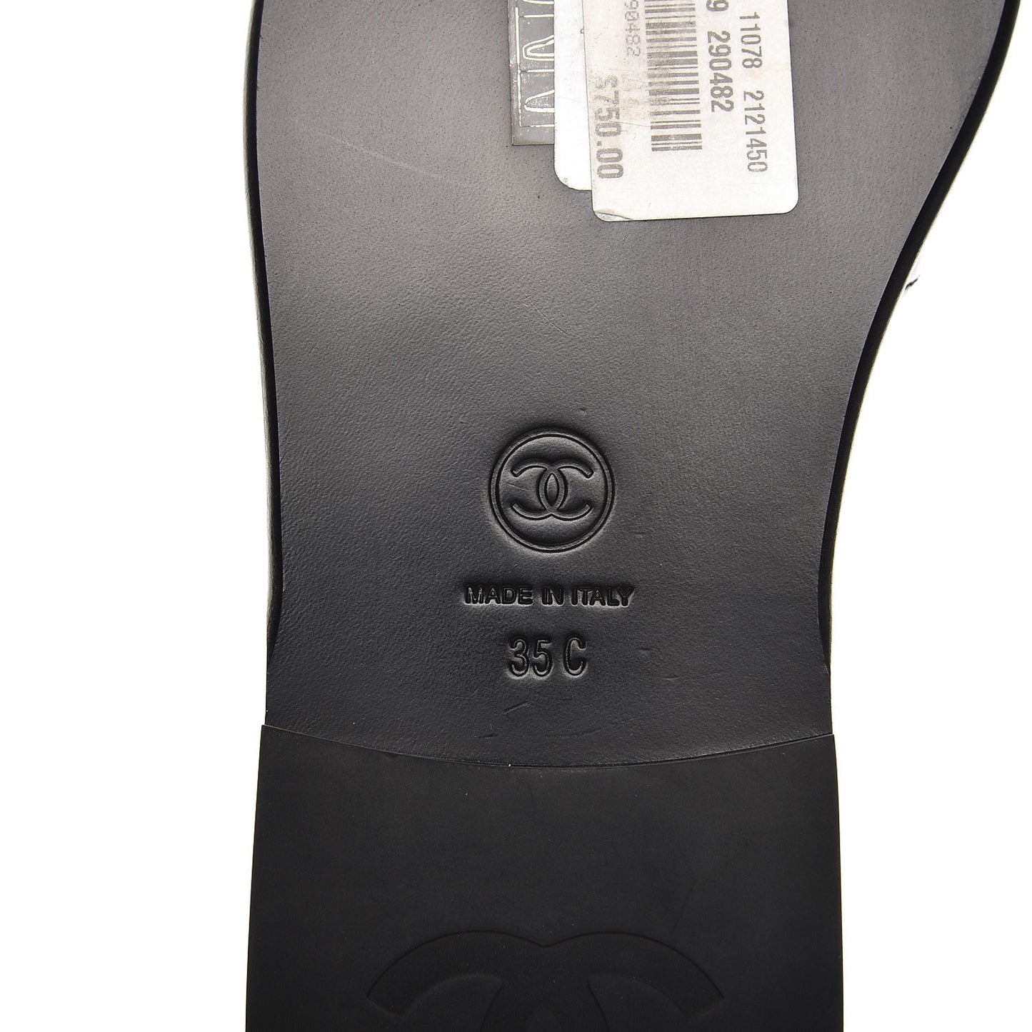 Patent Calfskin CC Slip On Mules 35 Black