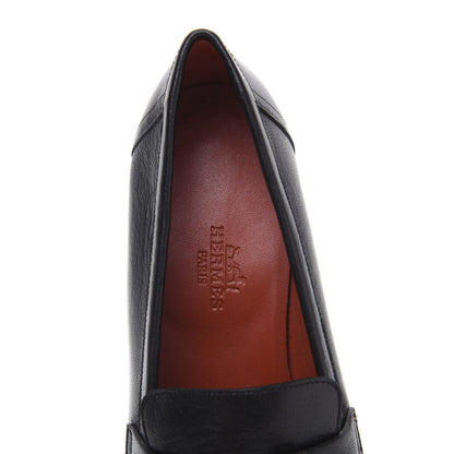 Hermes Goatskin Womens Paris Loafers 36 Black 6 of 9