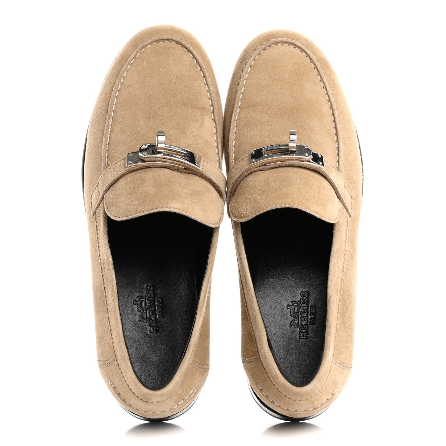 Suede Goatskin Womens Destin Loafers 36 Beige Argile
