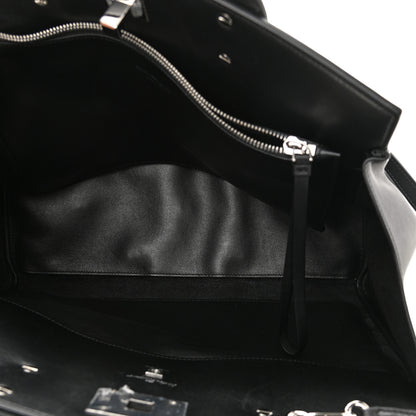 Salvatore Ferragamo Calfskin The Studio Colorblock Bag Black Brown 5 of 11