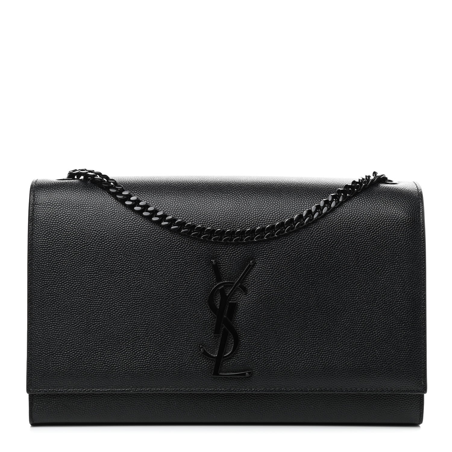 Saint Laurent Grain De Poudre Medium Classic Monogram Kate Satchel Black 1 of 10