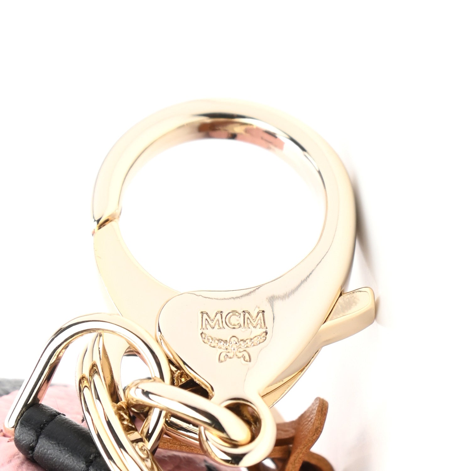 MCM X BAPE Visetos Baby Milo Key Ring Bag Charm Pink 926323