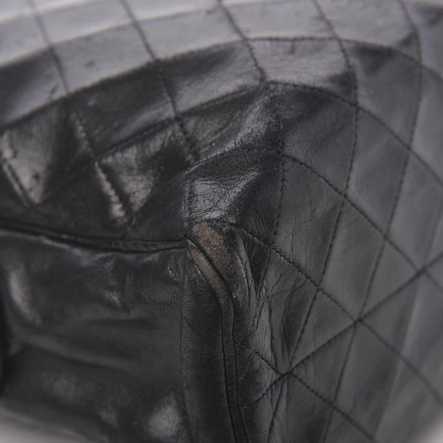 Lambskin Quilted Shoulder Bag Black