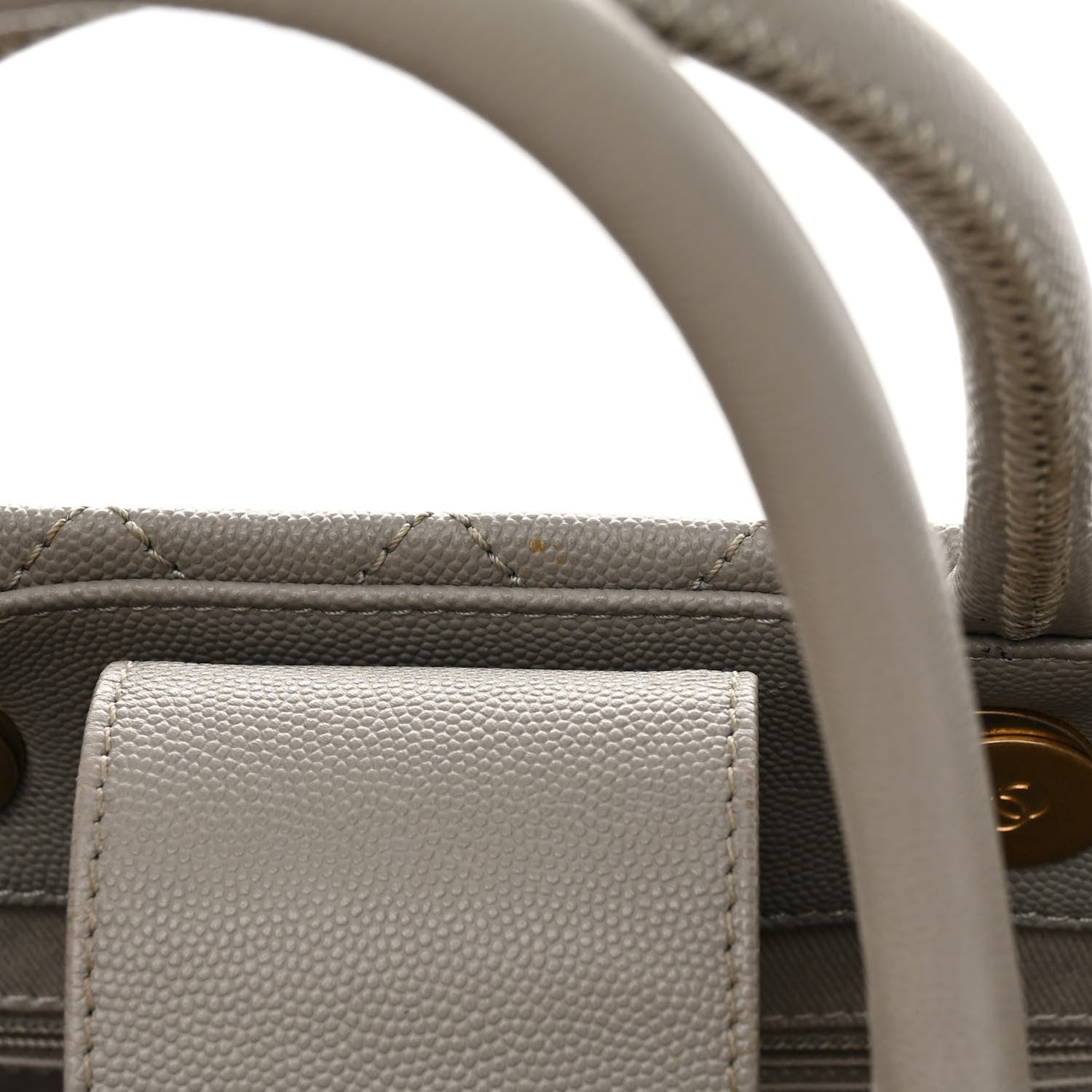 Chanel Caviar Quilted Coco Handle Shopping Tote Grey 15 of 19