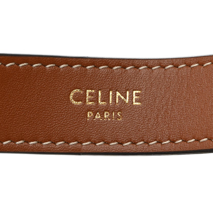 Celine Triomphe Canvas Calfskin Small Top Handle Toiletry Case Tan 7 of 9