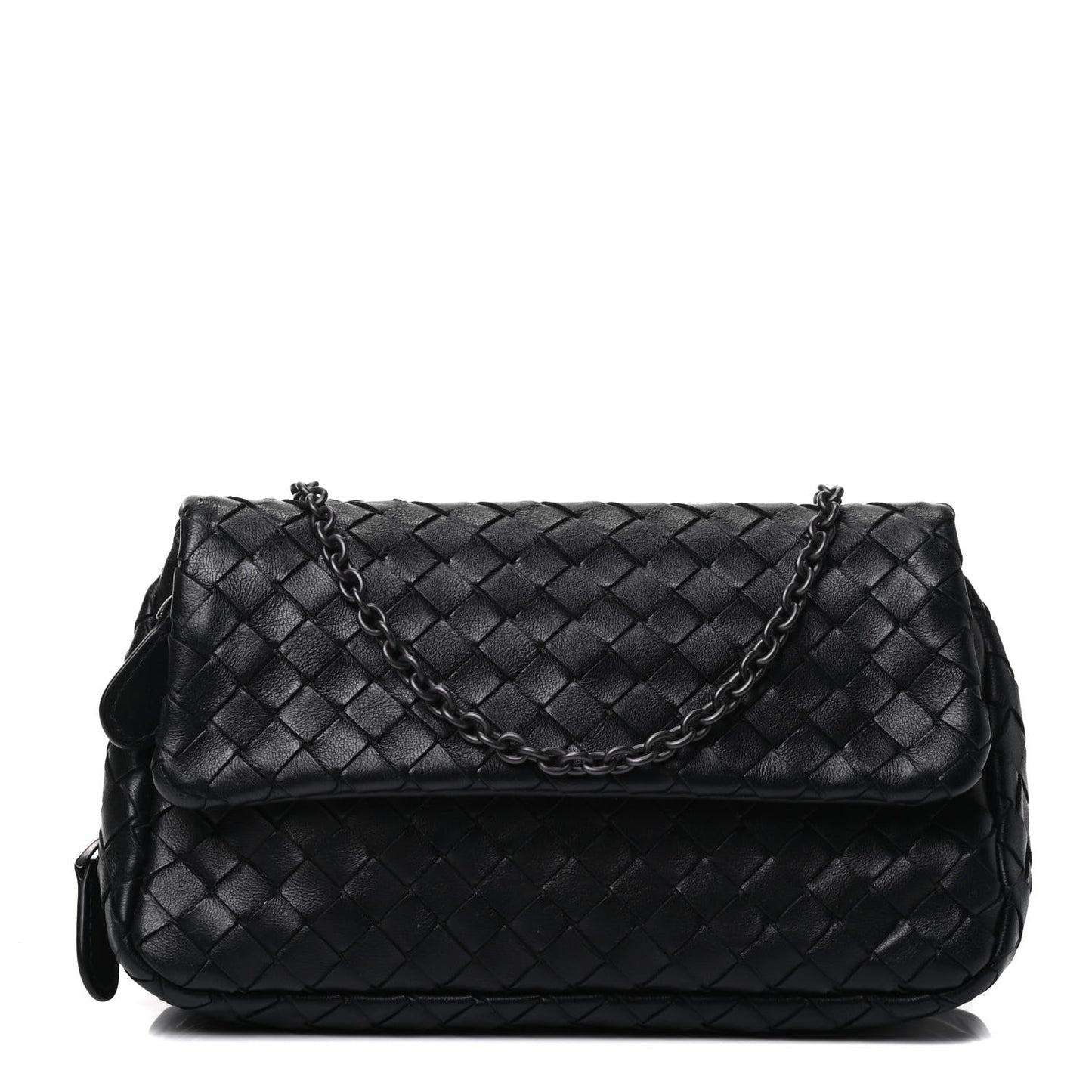 Nappa Intrecciato Small Chain Crossbody Black