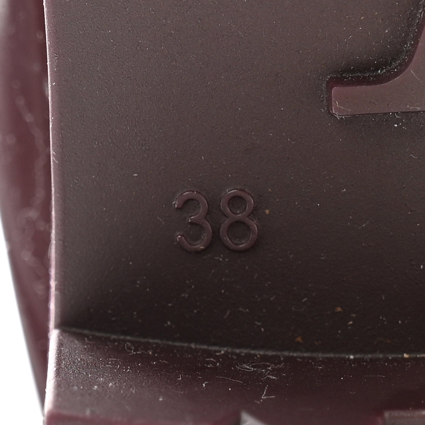 Rubber Embossed Monogram Splash Rain Boots 38 Burgundy